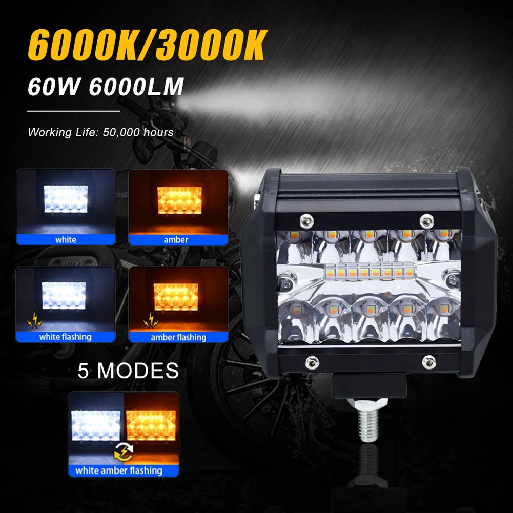 4" LED Pod Light Bar 120W 12000LM LED Work Light White and Amber 5 Modes IP68 Waterproof for Offroad SUV Truck 4x4 Trailer ATV
4" LED Pod Light Bar 120W 12000LM LED Work Light White and Amber 5 Modes IP68 Waterproof for Offroad SUV Truck 4x4 Trailer ATV