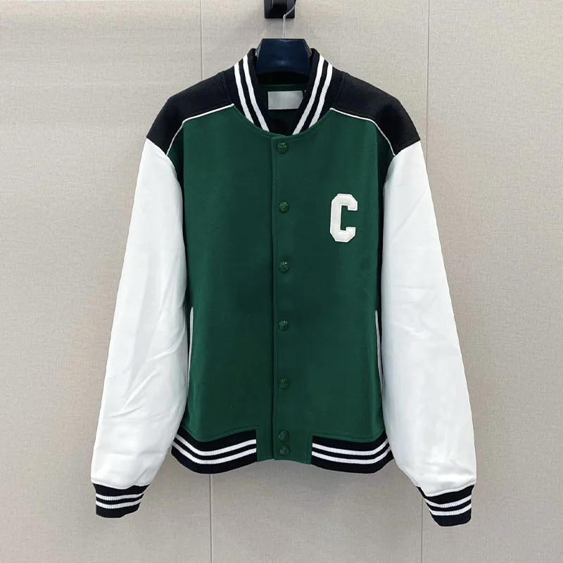 Baseball Uniform Men Luxury Leather Jacket Wool Coat Patchwork C Letter Green Oversized Autumn Bomber Varsity Jacket Couple Coat
Baseball Uniform Men Luxury Leather Jacket Wool Coat Patchwork C Letter Green Oversized Autumn Bomber Varsity Jacket Couple Coat