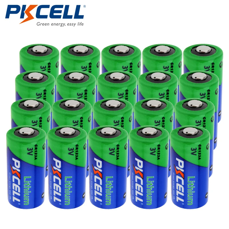 20pcs*PKCELL CR123A CR123 CR 123 123A 16340 CR17345 17345 3V Lithium Photo Battery 1500mAh For Camera
20pcs*PKCELL CR123A CR123 CR 123 123A 16340 CR17345 17345 3V Lithium Photo Battery 1500mAh For Camera