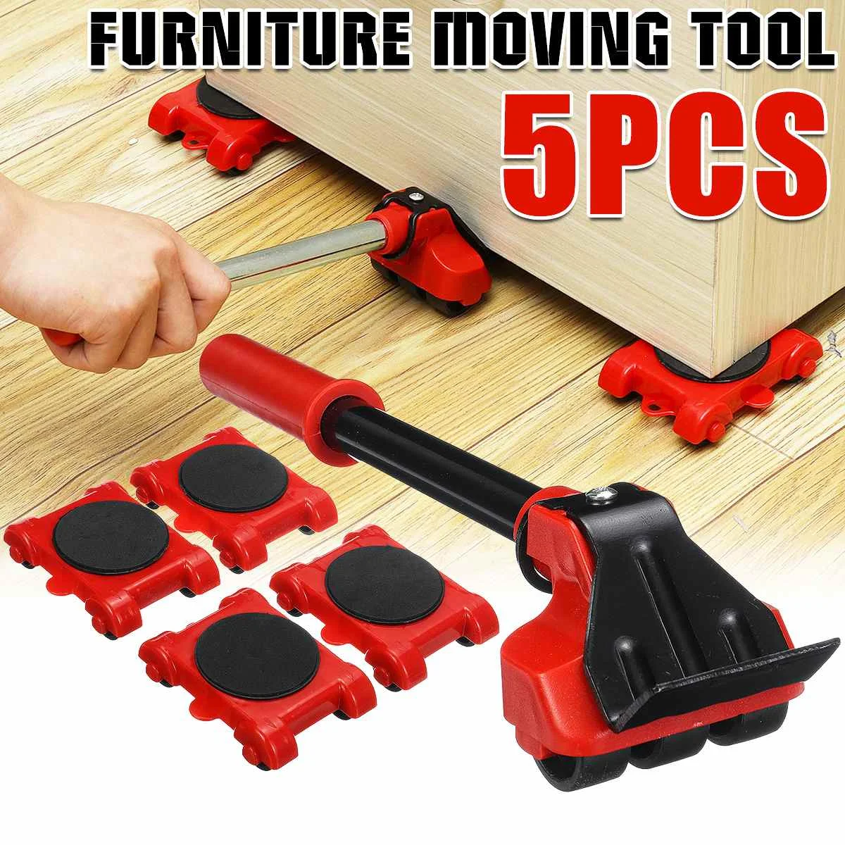 5 Pcs Set Furniture Mover Set Furniture Mover Tool Transport Lifter Heavy Stuffs Moving Wheel Roller Bar Hand Tools
5 Pcs Set Furniture Mover Set Furniture Mover Tool Transport Lifter Heavy Stuffs Moving Wheel Roller Bar Hand Tools