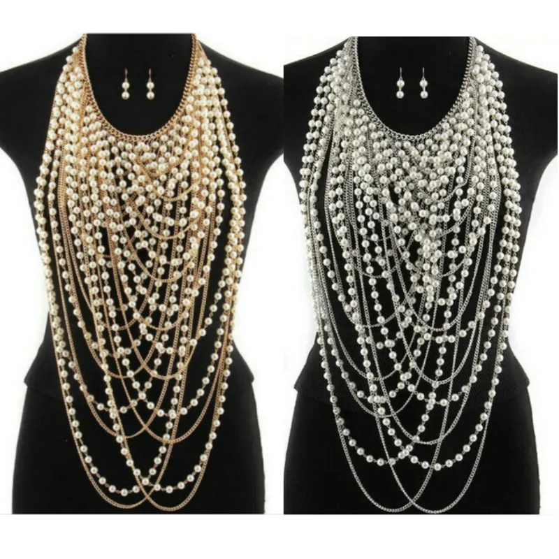New Multi Layer Hyperbole Tassel Beads Long Necklace Women Beach Ethnic Punk Rock Luxury Sexy Pearl Bodychains Body Jewelry
New Multi Layer Hyperbole Tassel Beads Long Necklace Women Beach Ethnic Punk Rock Luxury Sexy Pearl Bodychains Body Jewelry