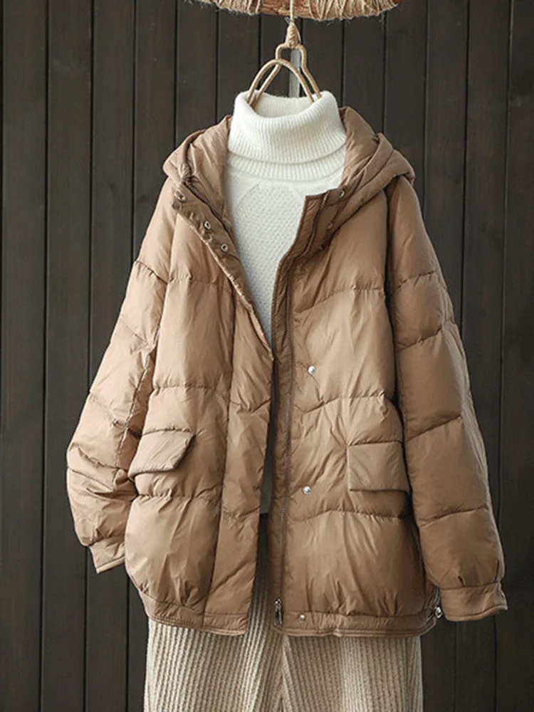 Winter Oversize Duck Down Coat Women Fashion Warm Ultra Light Jackets Black Pocket Autumn Casual Parkas ED1925
Winter Oversize Duck Down Coat Women Fashion Warm Ultra Light Jackets Black Pocket Autumn Casual Parkas ED1925