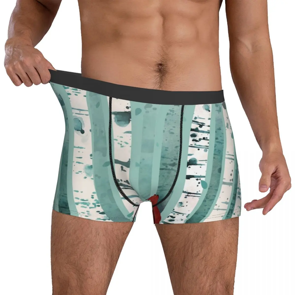 

Fox Underwear The Birches Men Panties Printed Classic Trunk Trenky Shorts Briefs Plus Size 2XL