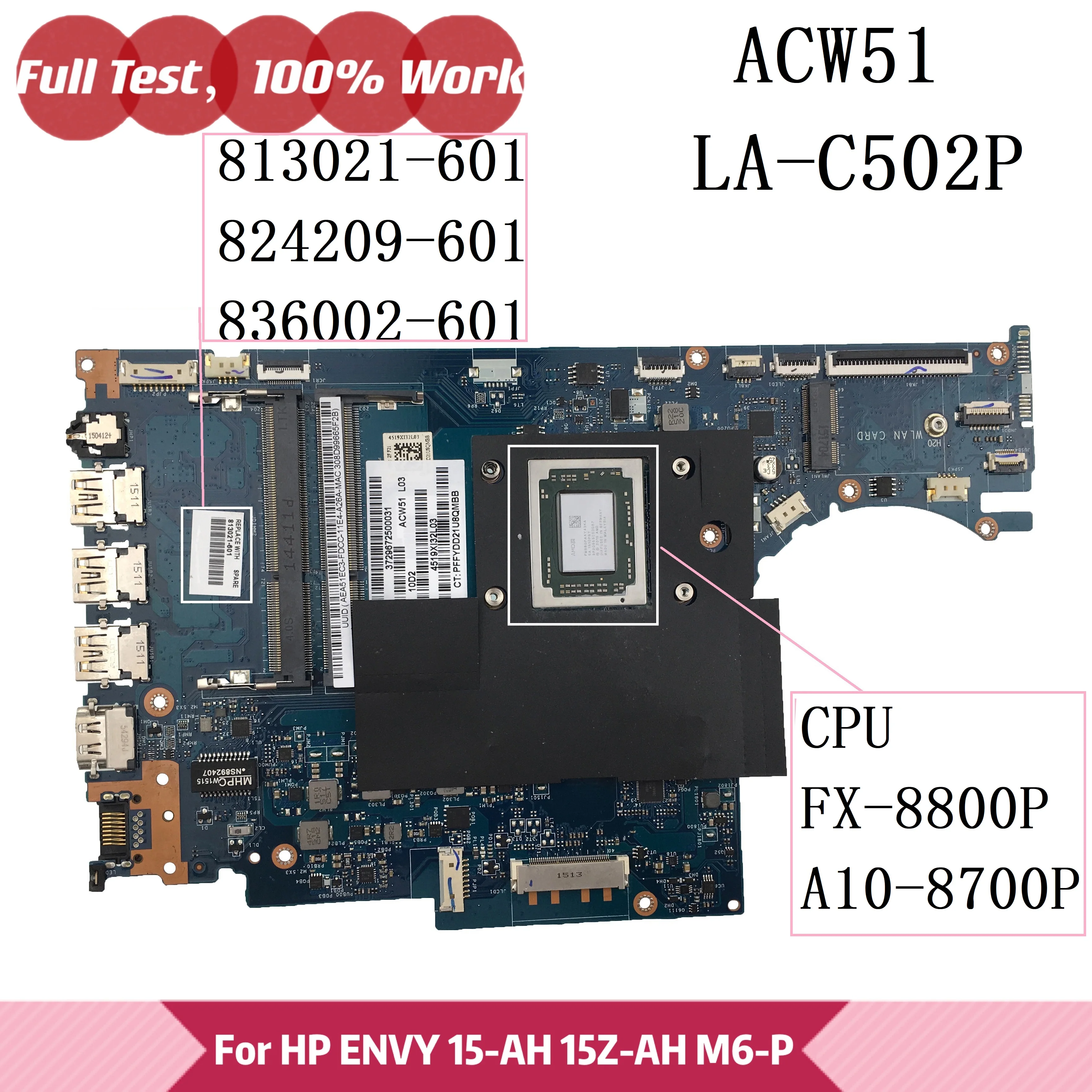 Материнская плата LA-C502P HP ENVY 15-AH 15Z-AH M6-P 15-AH151S 15-AH150NA Материнская плата ноутбука 813021-601 824209-601 836002-601 FX-8800 A10-8700P Ноутбук
Материнская плата LA-C502P HP ENVY 15-AH 15Z-AH M6-P 15-AH151S 15-AH150NA Материнская плата ноутбука 813021-601 824209-601 836002-601 FX-8800 A10-8700P Ноутбук