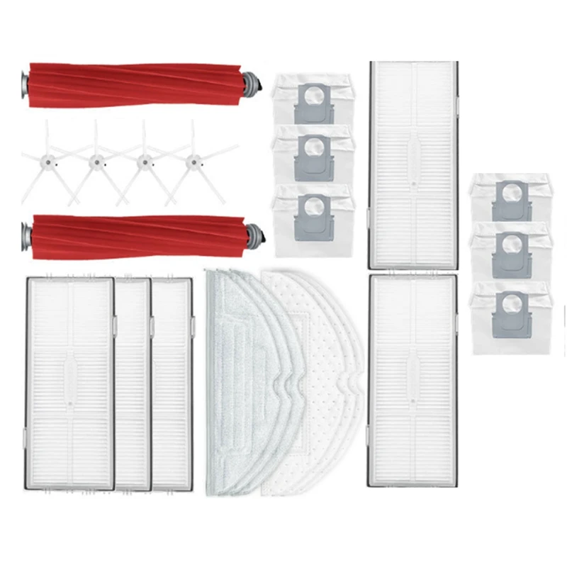 23Pcs Main White Pentagonal Brush Antibacterial Cloth Disposable Cloth Filter Dust Bag For Roborock S7 Maxv Ultra/T8plus Kit
23Pcs Main White Pentagonal Brush Antibacterial Cloth Disposable Cloth Filter Dust Bag For Roborock S7 Maxv Ultra/T8plus Kit