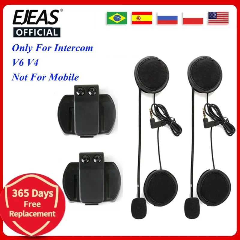 NEW2023 2PCS EJEAS V6 V6 Pro Helmet Intercom Clip 3.5mm Microphone Speaker Headset for Vnetphon V4 V6 Motorcycle Bluetooth Inter
NEW2023 2PCS EJEAS V6 V6 Pro Helmet Intercom Clip 3.5mm Microphone Speaker Headset for Vnetphon V4 V6 Motorcycle Bluetooth Inter