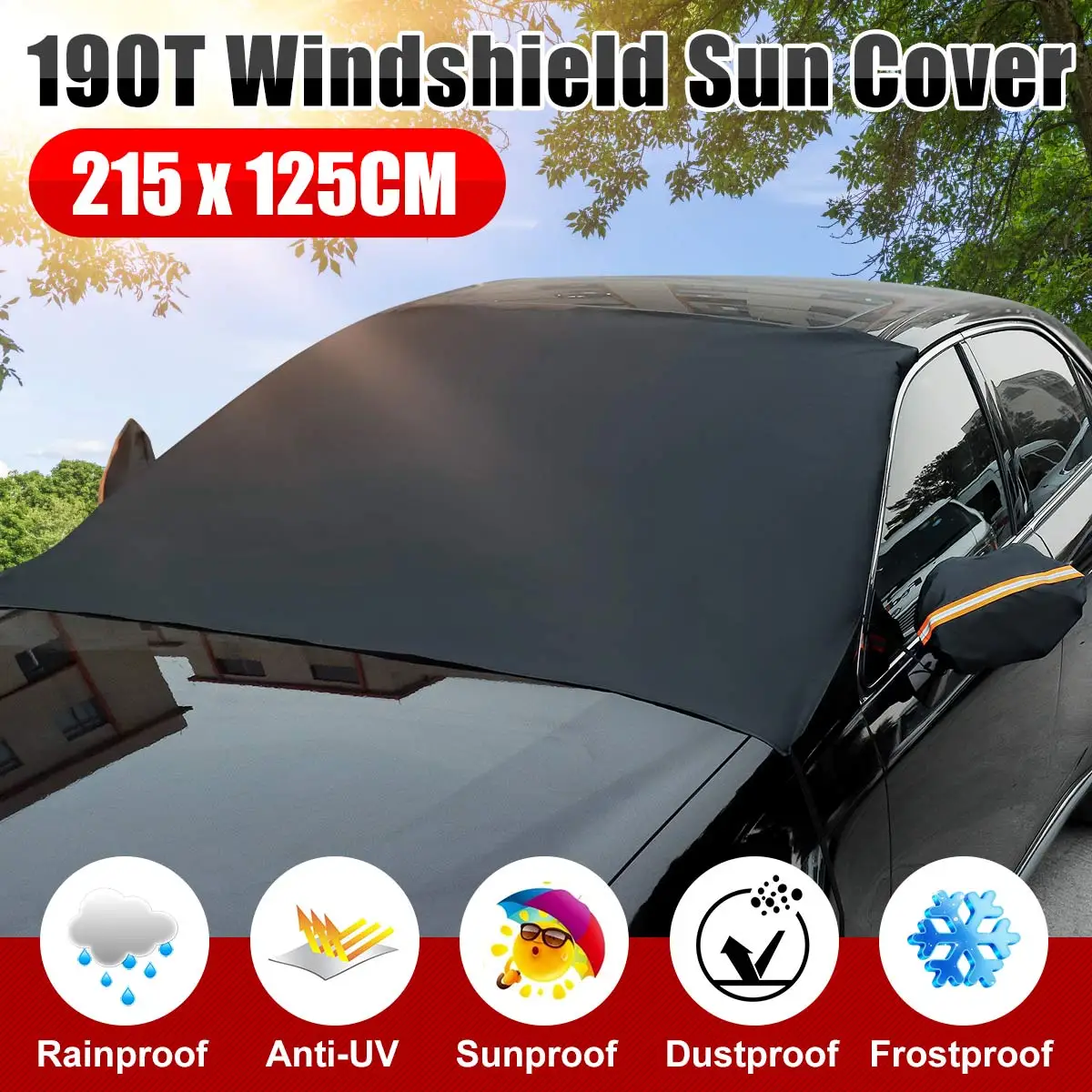 215x125cm Car Front Windshield 190T Waterproof Sunshade UV-Resistant Snow Ice Frost Auto Window Visor Sun Shade
215x125cm Car Front Windshield 190T Waterproof Sunshade UV-Resistant Snow Ice Frost Auto Window Visor Sun Shade