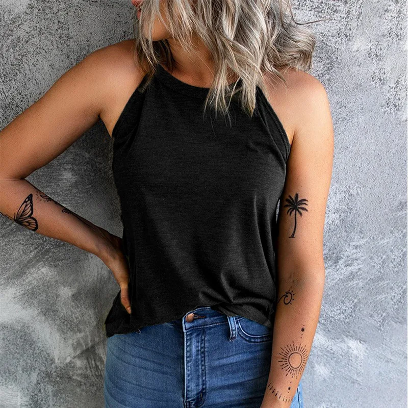 Women's Summer Sleeveless Halter Neck Tee Tops T-shirts Clothes Tank 2022 New Lady Blouse Vest For Ages 18-35 Years Old
Women's Summer Sleeveless Halter Neck Tee Tops T-shirts Clothes Tank 2022 New Lady Blouse Vest For Ages 18-35 Years Old