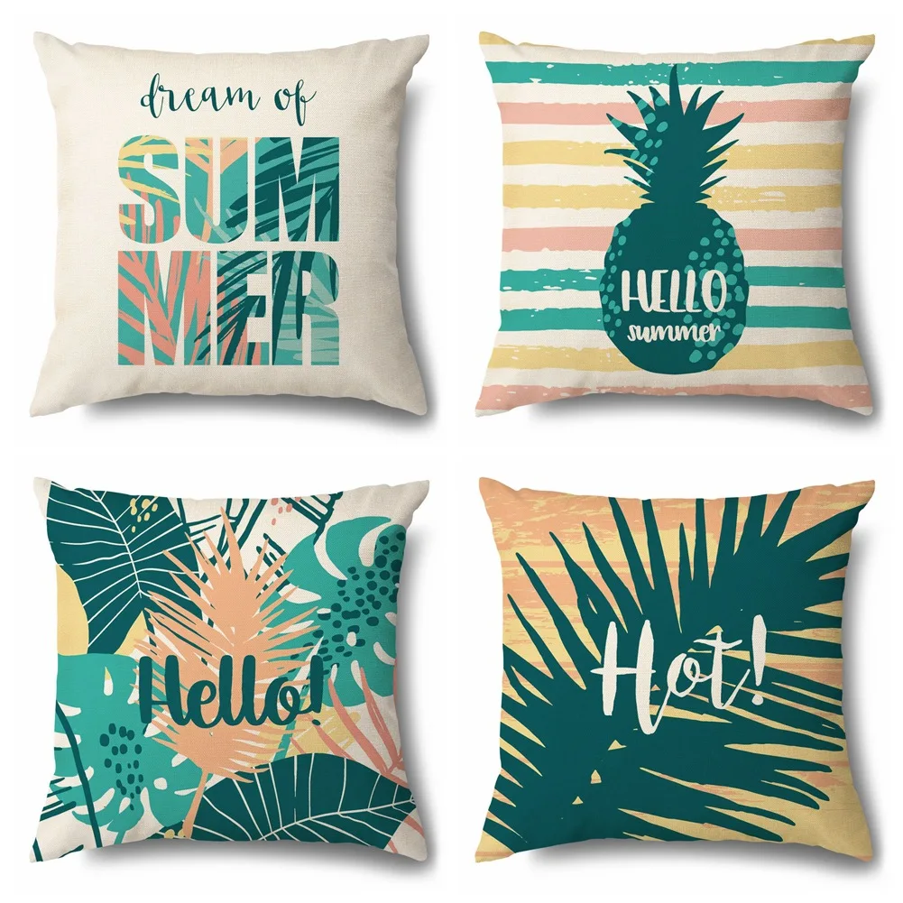 Summer Beach Leaf Pillowcases for Pillows Tropical Holiday Green Linen Pillows Case Decor Home Garden Double Bed Cushions 45x45
Summer Beach Leaf Pillowcases for Pillows Tropical Holiday Green Linen Pillows Case Decor Home Garden Double Bed Cushions 45x45