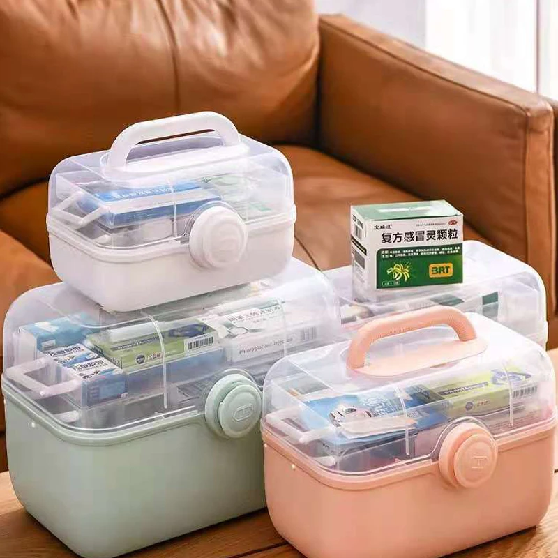 Portable First Aid Kit Storage Box 3 Tiers Plastic High Capacity Family Emergency Kit Box Organizer with Handle Medicine Chest
Portable First Aid Kit Storage Box 3 Tiers Plastic High Capacity Family Emergency Kit Box Organizer with Handle Medicine Chest