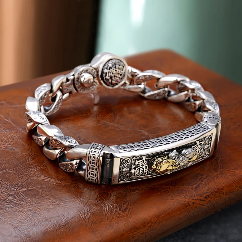 New Lucky Pixiu Gluttonous Vajra Transport Big Buckle Bracelet Men Wide Retro Atmosphere Domineering Trendy Fashion Accessories
New Lucky Pixiu Gluttonous Vajra Transport Big Buckle Bracelet Men Wide Retro Atmosphere Domineering Trendy Fashion Accessories