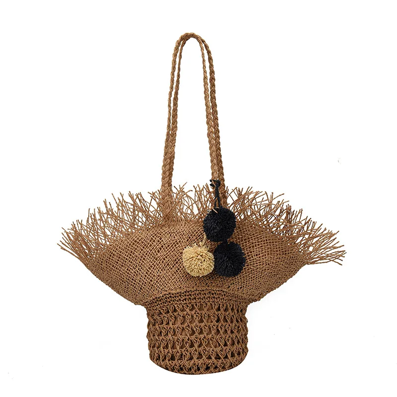 Lafite Woven Straw Hat Women's Bag Summer Hairball Pendant One Shoulder Bag Beach
Lafite Woven Straw Hat Women's Bag Summer Hairball Pendant One Shoulder Bag Beach