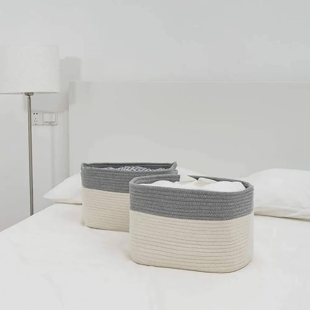 Practical Baskets Bins Multi-color Cotton Rope Storage Baskets Handwoven Cotton Rope Food Storage for Home Woven Basket
Practical Baskets Bins Multi-color Cotton Rope Storage Baskets Handwoven Cotton Rope Food Storage for Home Woven Basket
