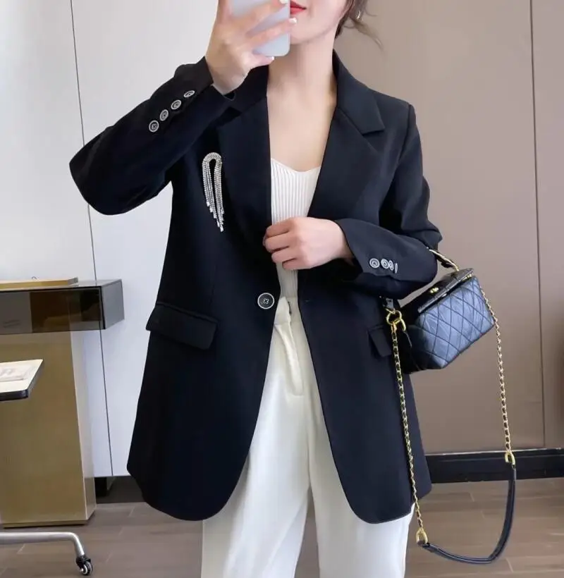 Blazer Women Suit Spring 2023 New Long Sleeve Jacket Female Coat Short Slim Autumn Blazers Women Suits Black Fashion
Blazer Women Suit Spring 2023 New Long Sleeve Jacket Female Coat Short Slim Autumn Blazers Women Suits Black Fashion