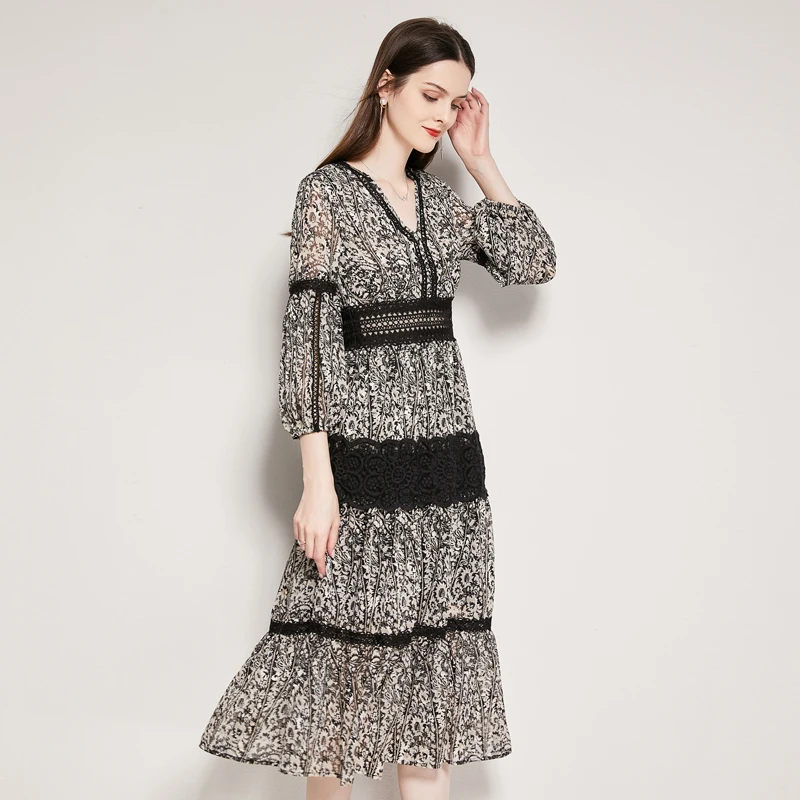 SuperAen 2022 New Spring Jacquard Printing Chiffon Full V-Neck Straight Mid-Calf Casual Dress for Women
SuperAen 2022 New Spring Jacquard Printing Chiffon Full V-Neck Straight Mid-Calf Casual Dress for Women