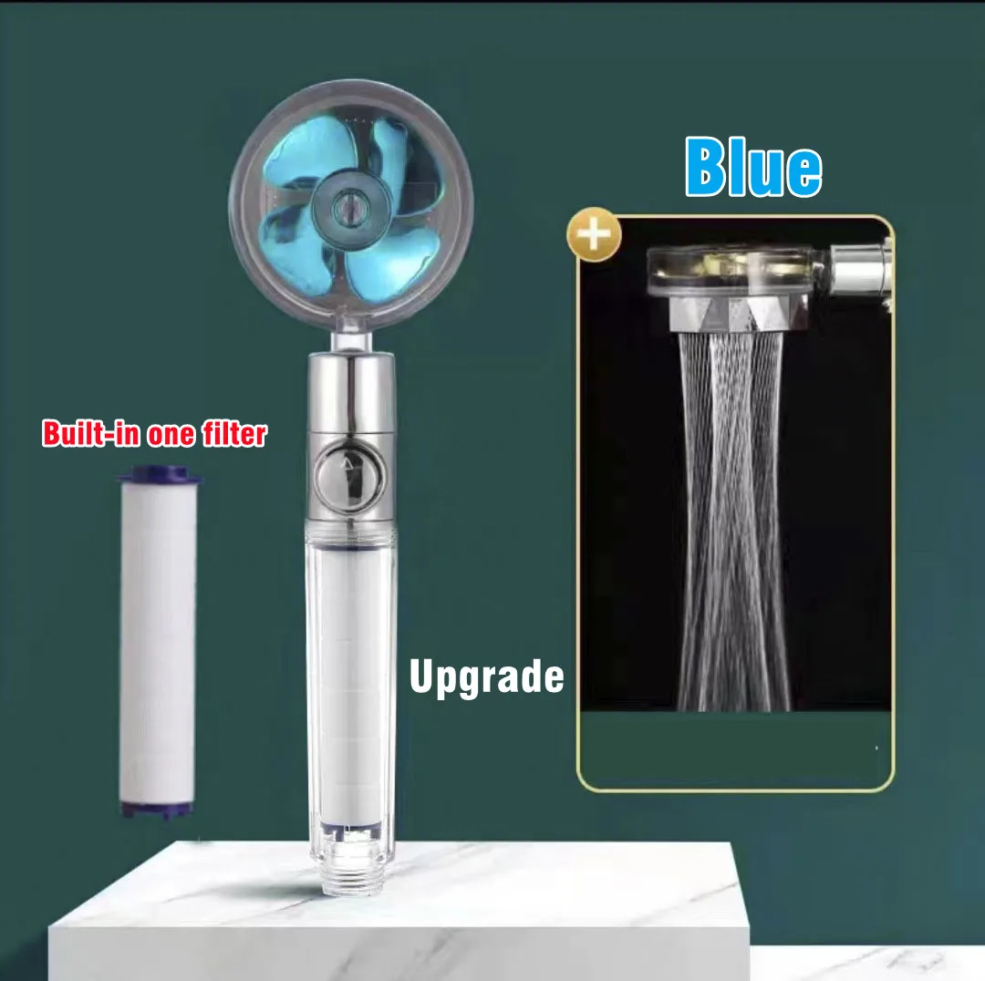 Водосберегающая душевая головка с высоким уровнем давления, турбопропеллер, потоковая душевая головка с вентилятором, встроенный фильтр, аксессуары для ванной комнаты
Водосберегающая душевая головка с высоким уровнем давления, турбопропеллер, потоковая душевая головка с вентилятором, встроенный фильтр, аксессуары для ванной комнаты