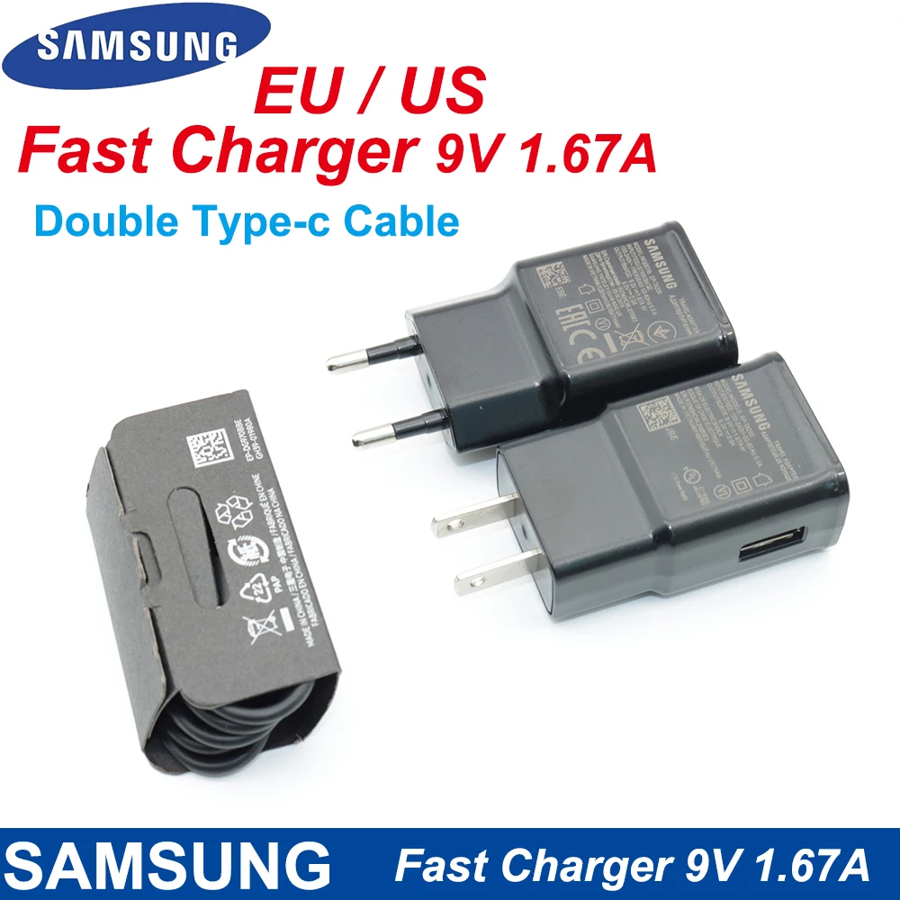 

15w Charger Samsung Fast Charging Chargeur Cargador Power Adapter USB Type C Cable For Galaxy S10+ S10e Z Flip Note9 M62 M40