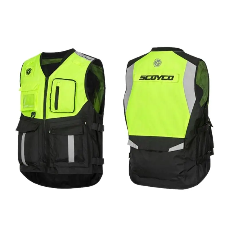 

Scoyco Reflective Safety Vest High Visibility Fluorescent Safety Yellow Vest Warning Motorcycle Clothing Chest Back Protection