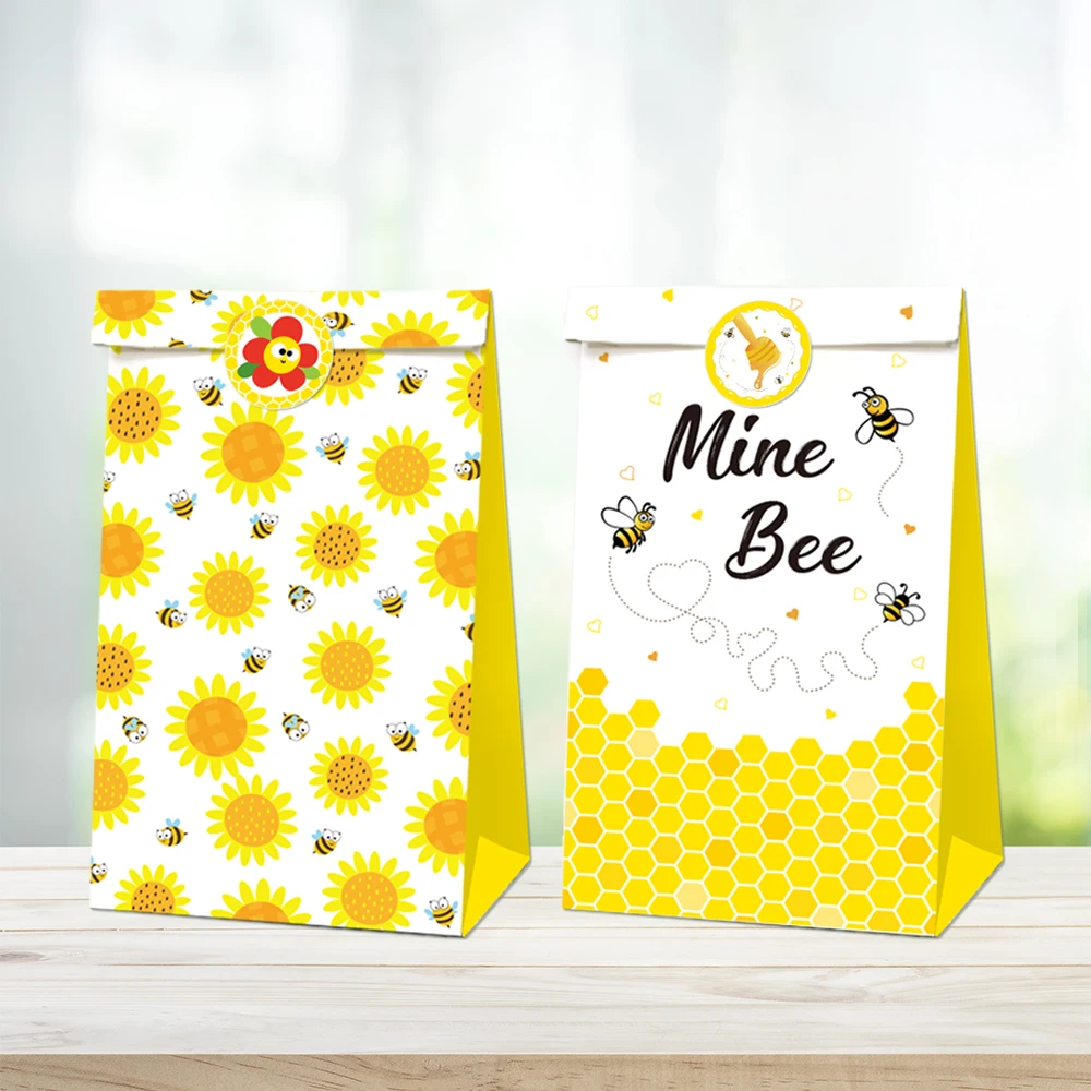 LB016 12pcs Spring Sweet Honey Bee Birthday Party Paper Gift Bags with Stickers Biscuit Kraft Paper Bag Baby Shower Decorations
LB016 12pcs Spring Sweet Honey Bee Birthday Party Paper Gift Bags with Stickers Biscuit Kraft Paper Bag Baby Shower Decorations
