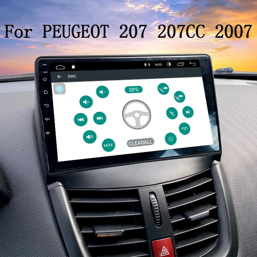 Автомобильное радио AI Voice Android 13 для PEUGEOT 207 207CC 2007-2011 2012 2013 2014 автомобильный