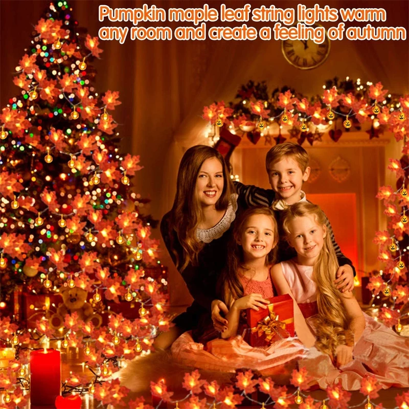 Christmas LED Fairy Lights Pumpkin Maple Leaves Light Strings Garland Autumn Fairy Lamps For Halloween Thanksgiving Decorations
Christmas LED Fairy Lights Pumpkin Maple Leaves Light Strings Garland Autumn Fairy Lamps For Halloween Thanksgiving Decorations