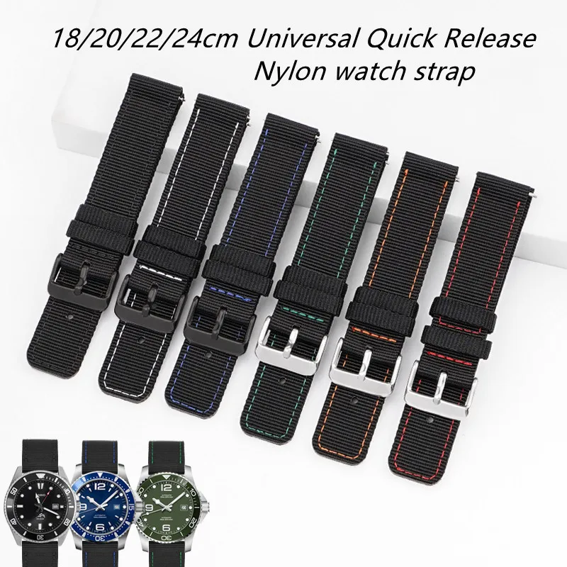 18mm20mm22mm24mm Nylon black watch band for SEIKO 5 series Universal Quick Release strap bracelet for Casio Rolex Omega Swatch
18mm20mm22mm24mm Nylon black watch band for SEIKO 5 series Universal Quick Release strap bracelet for Casio Rolex Omega Swatch