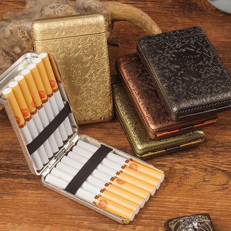 Luxury Retro Metal Carved Cigarette Case Box Container Vintage Pocket Cigarettes Tobacco Case Box Holder Portable Smoking Tools
Luxury Retro Metal Carved Cigarette Case Box Container Vintage Pocket Cigarettes Tobacco Case Box Holder Portable Smoking Tools