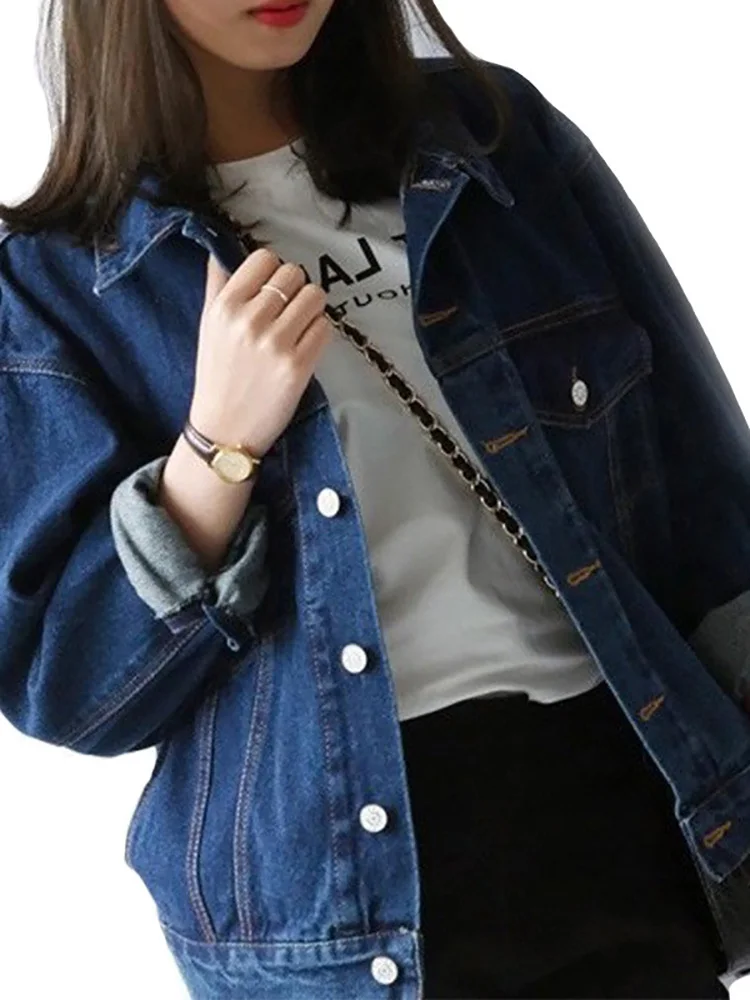 NDUCJSI Autumn and Winter Women's Blue Casual Single Breasted Vintage Denim Jacket Loose Fashion Long Sleeve Top Short Coat
NDUCJSI Autumn and Winter Women's Blue Casual Single Breasted Vintage Denim Jacket Loose Fashion Long Sleeve Top Short Coat