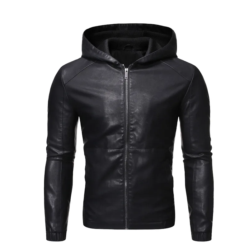 Men's Coat Autumn and Winter New Men's Slim Korean Version of the Hooded Motorcycle Jacket Plus Velvet Thick Leather Jacket
Men's Coat Autumn and Winter New Men's Slim Korean Version of the Hooded Motorcycle Jacket Plus Velvet Thick Leather Jacket