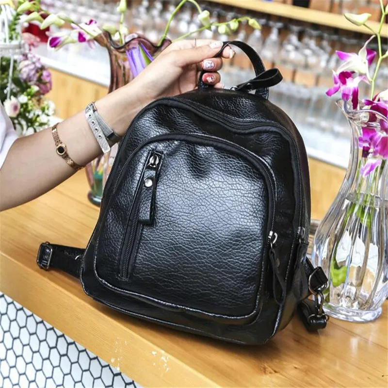 LKEEP Fashion PU Leather Women Backpack Female Black Backpacks Small Zipper Bags Student Backpack Solid Rucksack For Girls
LKEEP Fashion PU Leather Women Backpack Female Black Backpacks Small Zipper Bags Student Backpack Solid Rucksack For Girls