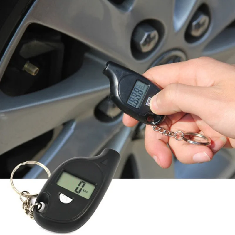 

Portable Keychain Tire Pressure Gauge Digital Display Car Motorcycle Tyre Pressure Detector LCD 5-100 PSI Tire Inspection Tools