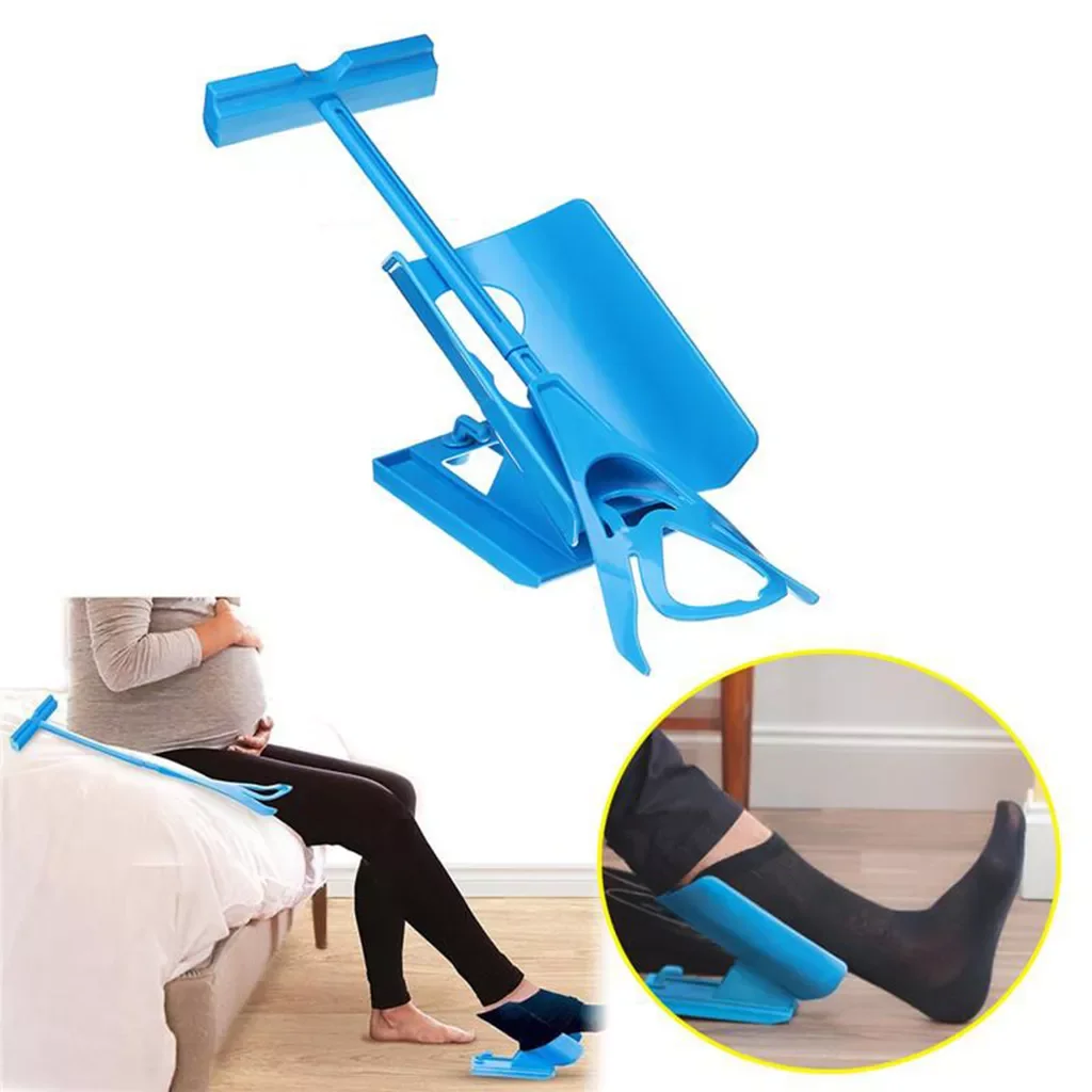 Flexible Sock Aid Kit Slider Easy On Off for Putting On Socks Stockings Sock Aide Device Blue Helper Kit Helps Put Socks On Off 
Flexible Sock Aid Kit Slider Easy On Off for Putting On Socks Stockings Sock Aide Device Blue Helper Kit Helps Put Socks On Off