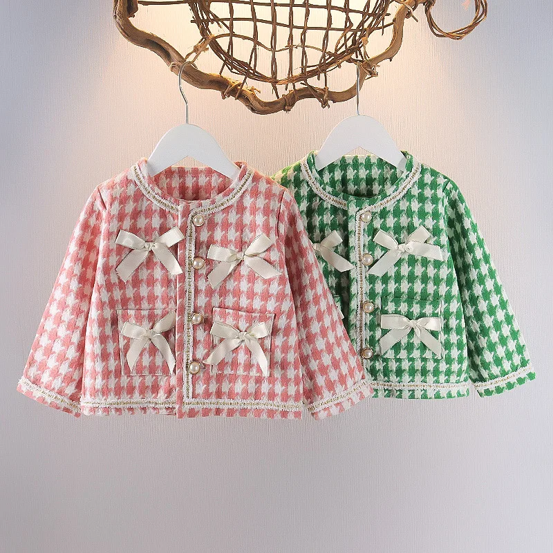 Girls' Little Fragrant Plaid Coat Spring and Autumn Coat Children's Cardigan Children's Winter Coat fashionable jacket
Girls' Little Fragrant Plaid Coat Spring and Autumn Coat Children's Cardigan Children's Winter Coat fashionable jacket