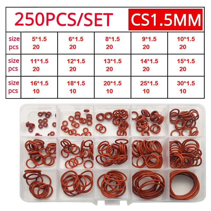 Silicone O Ring Sealing Oring Waterproof Gaskets O-ring Oil Resistant and High Temperature Washer Repair Box Assortment Kit Sets
Silicone O Ring Sealing Oring Waterproof Gaskets O-ring Oil Resistant and High Temperature Washer Repair Box Assortment Kit Sets