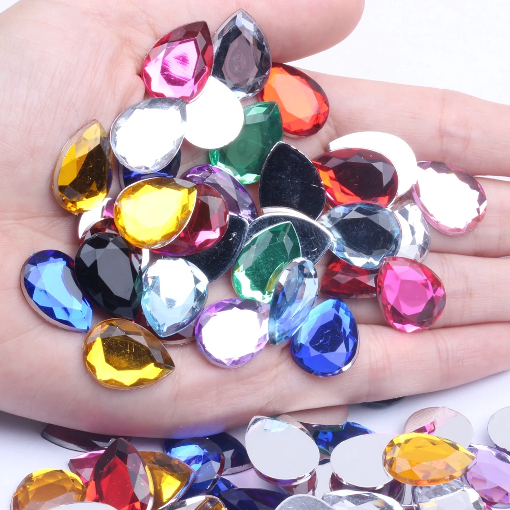 Flat Facets Acrylic Rhinestone 10x14 13x18 18x25mm Tear Shape Many Colors Choose Nail Art Decorations Glue On Garments Crafts
Flat Facets Acrylic Rhinestone 10x14 13x18 18x25mm Tear Shape Many Colors Choose Nail Art Decorations Glue On Garments Crafts