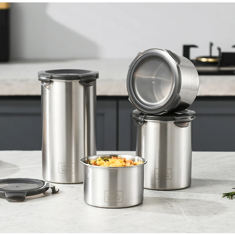 Food Sealed Box Sealed Storage Jar Multigrain Storage Box Spice Coffee Storage Jar Fresh-Keeping Tank304 Stainless Steel
Food Sealed Box Sealed Storage Jar Multigrain Storage Box Spice Coffee Storage Jar Fresh-Keeping Tank304 Stainless Steel
