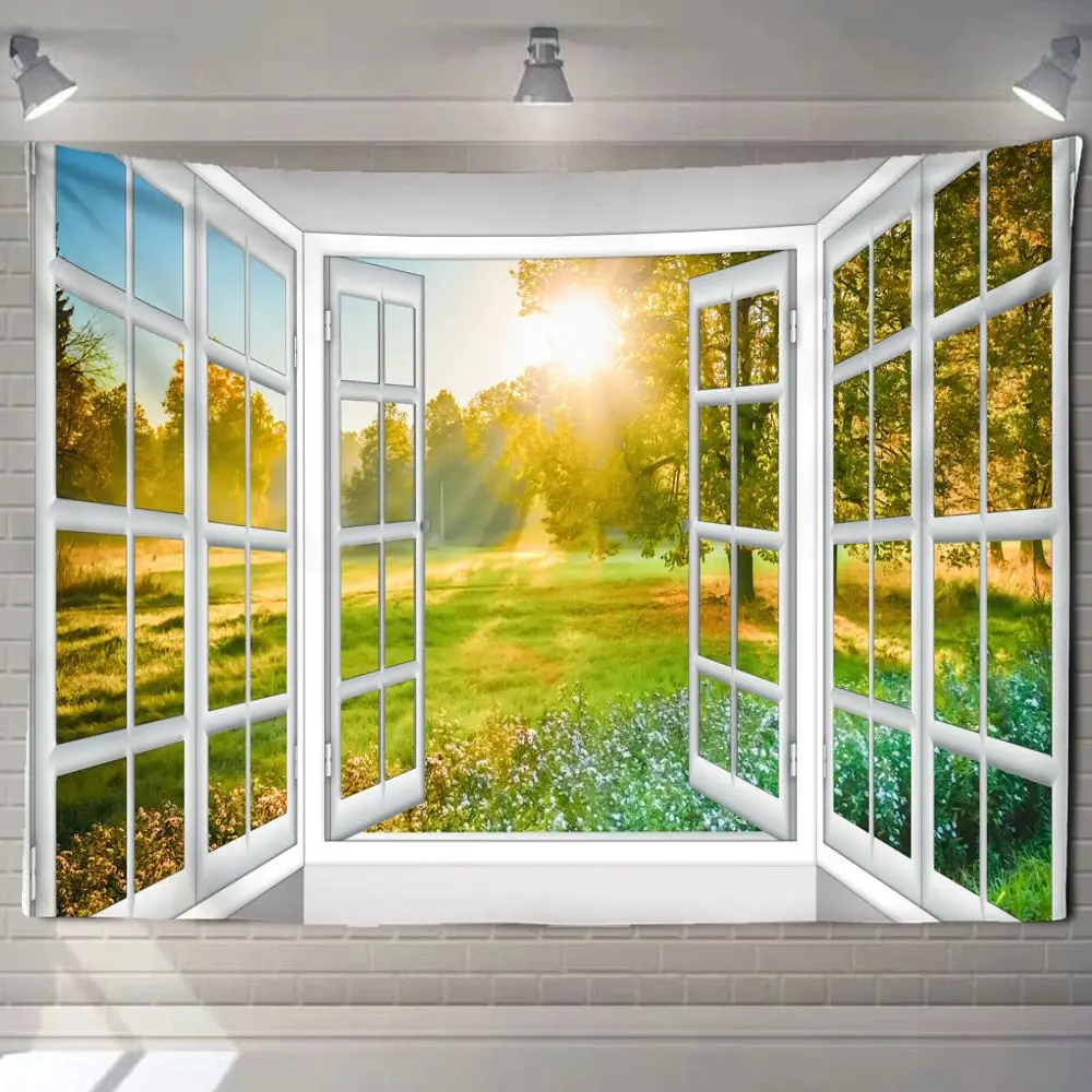 Fresh Park Imitation Window Forest Landscape Painting Tapestry Wall Hanging Bohemian Style Psychedelic Mandala Home Decor Gift
Fresh Park Imitation Window Forest Landscape Painting Tapestry Wall Hanging Bohemian Style Psychedelic Mandala Home Decor Gift