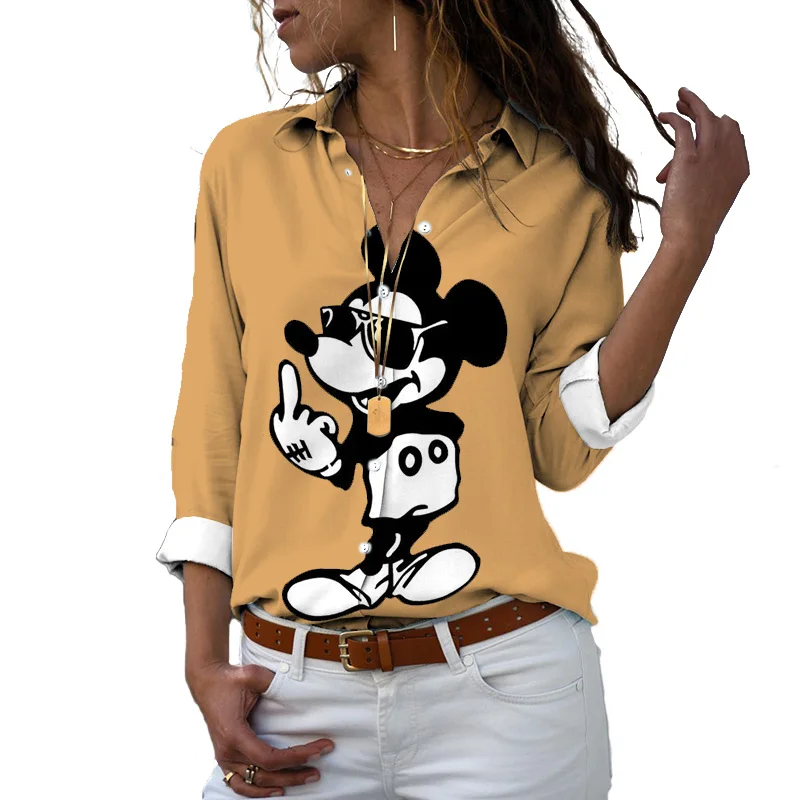 summer Casual Work Wear Blouses Women's Fashion Disney Mickey Minnie print Long Sleeve BlouseCasual Woman Fashion Temperament
summer Casual Work Wear Blouses Women's Fashion Disney Mickey Minnie print Long Sleeve BlouseCasual Woman Fashion Temperament