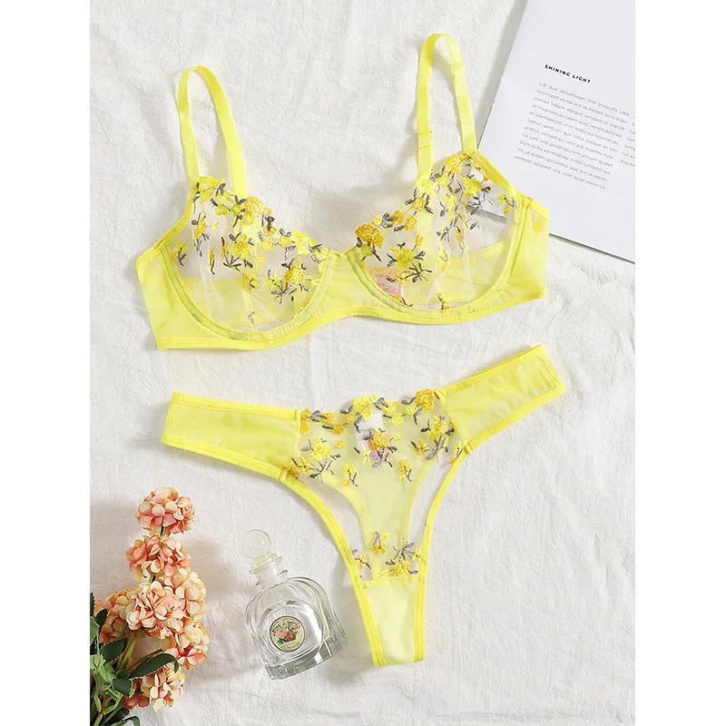 2022 Sexy Lingerie Women Hollow Floral Embroidery Perspective Bra Mesh Sexy Lingerie Set
2022 Sexy Lingerie Women Hollow Floral Embroidery Perspective Bra Mesh Sexy Lingerie Set