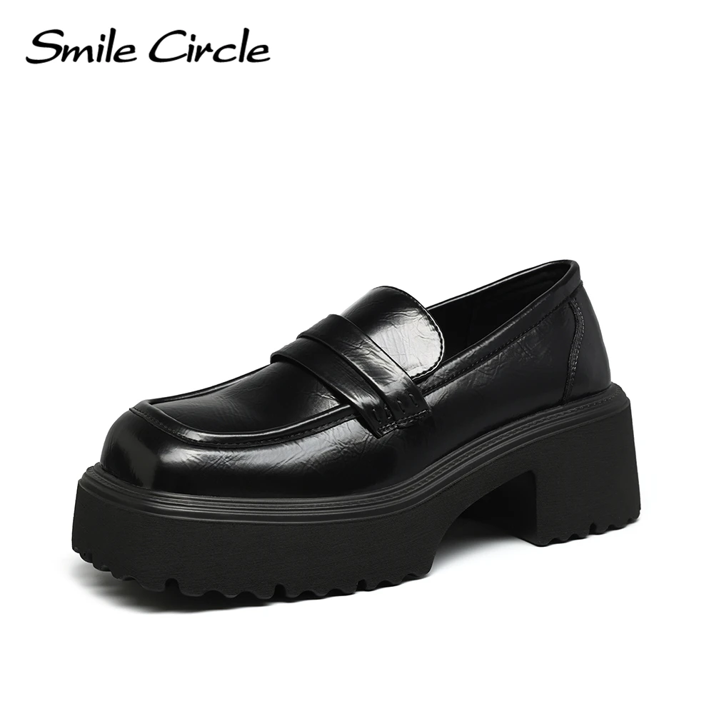 Smile Circle Женщины Весна Кожа Квадратный Носок Высокие Каблуки 5 см Платформа Обувь Мода Черный Женщины Толстое Дно Обувь
Smile Circle Женщины Весна Кожа Квадратный Носок Высокие Каблуки 5 см Платформа Обувь Мода Черный Женщины Толстое Дно Обувь