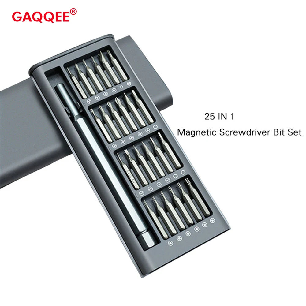 Gaqqee 25 In 1 Daily Use Electric and Manual Screwdriver Kit Precision Magnetic Bits Alluminum Box DIY Screw Driver Set Gift
Gaqqee 25 In 1 Daily Use Electric and Manual Screwdriver Kit Precision Magnetic Bits Alluminum Box DIY Screw Driver Set Gift