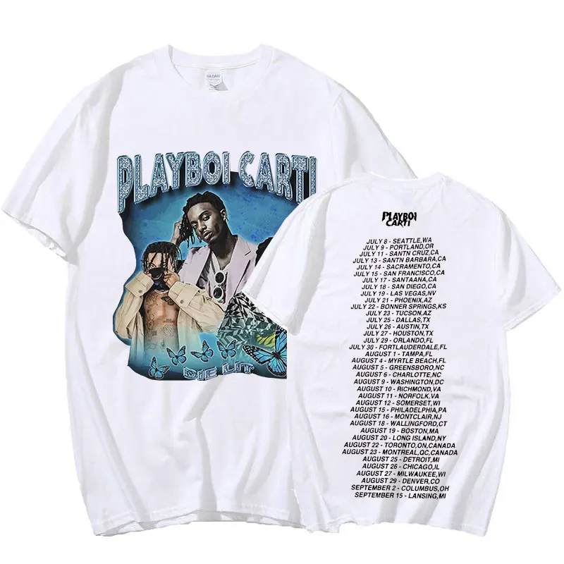 Rapper Playboi Carti Vintage Hip-Hop T-shirt Men Short Sleeve Cotton T-Shirts Summer Casual Music Tee Shirt Aesthetic 90S Tops
Rapper Playboi Carti Vintage Hip-Hop T-shirt Men Short Sleeve Cotton T-Shirts Summer Casual Music Tee Shirt Aesthetic 90S Tops