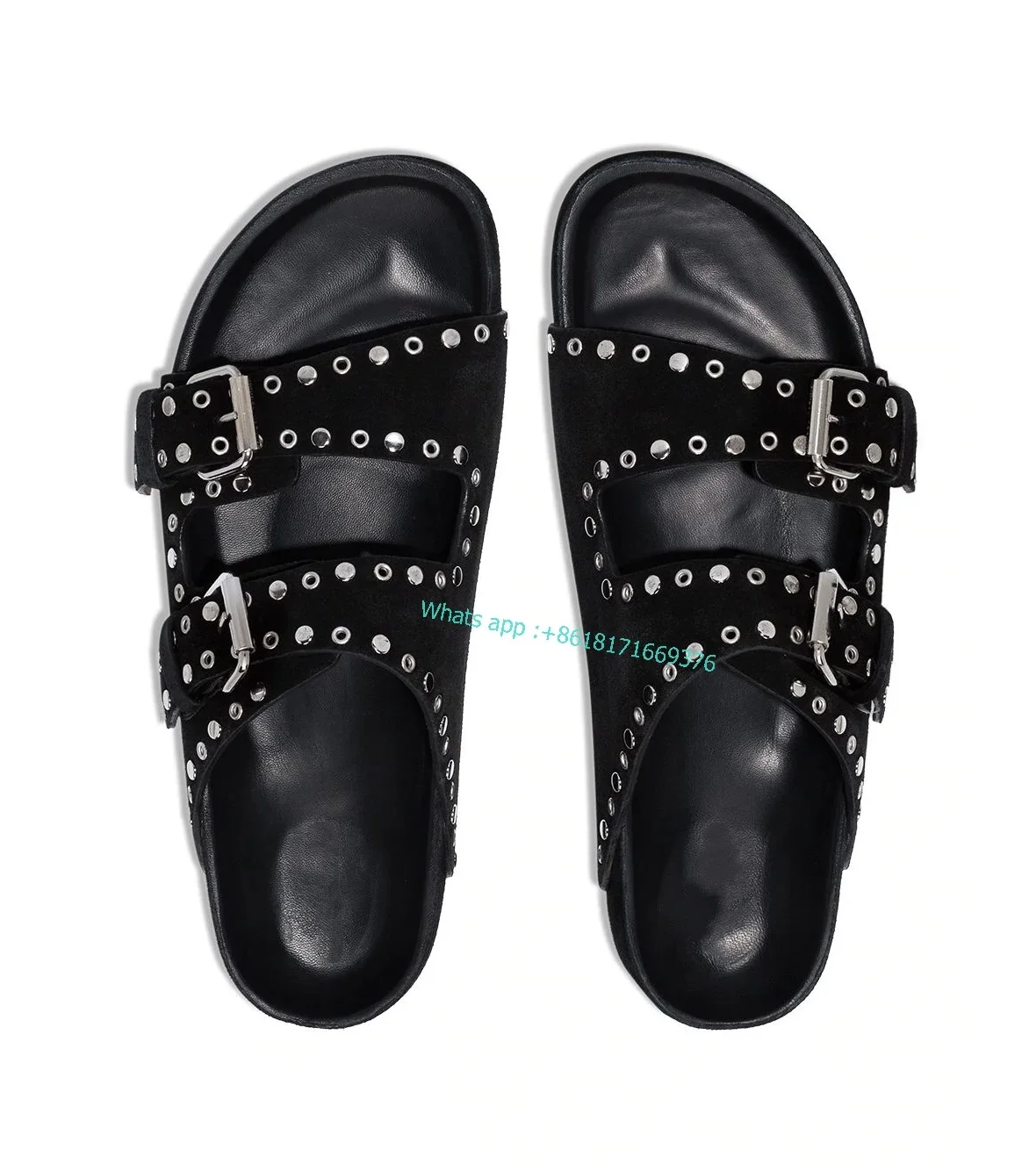 Женские шлепанцы с заклепками, толстая подошва, пряжка, круглый носок, плоская подошва, повседневные сандалии-гладиаторы, слайды
Женские шлепанцы с заклепками, толстая подошва, пряжка, круглый носок, плоская подошва, повседневные сандалии-гладиаторы, слайды