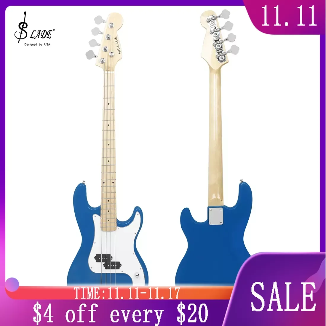 SLADE New Electric Bass Guitar Maple Fingerboard Maple Neck Electric Bass with Amplifier 4 Strings 20 Frets Electric Bass Set
SLADE New Electric Bass Guitar Maple Fingerboard Maple Neck Electric Bass with Amplifier 4 Strings 20 Frets Electric Bass Set