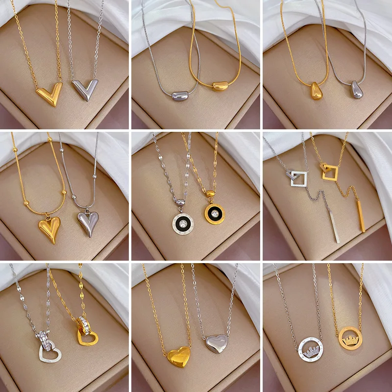 

Perfect titanium steel furnace of gold cold chain necklace female ins web celebrity clavicle accessories
