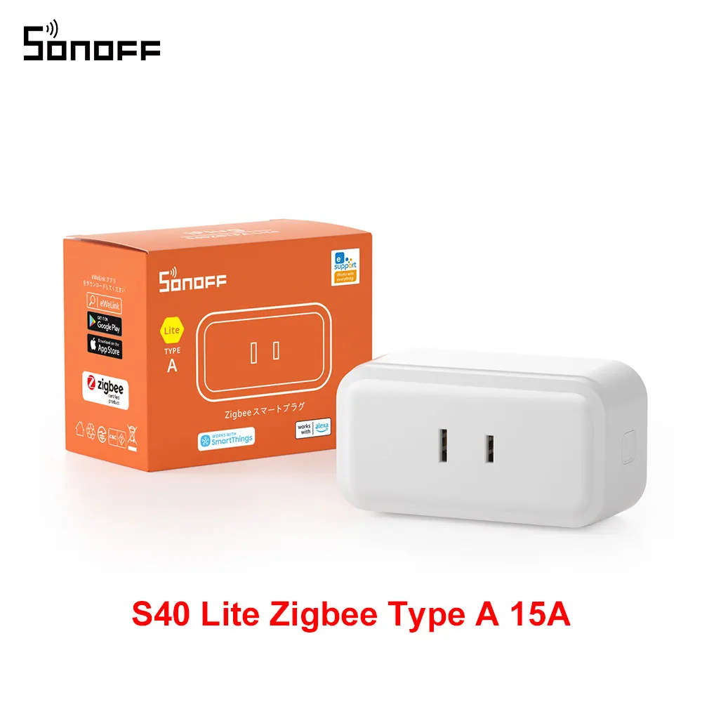 SONOFF S40 Lite 15A ZigBee Smart Socket Wireless Plug MINI Compact Работает как маршрутизатор ZigBee Пульт дистанционного управления через eWeLink Alexa Google
SONOFF S40 Lite 15A ZigBee Smart Socket Wireless Plug MINI Compact Работает как маршрутизатор ZigBee Пульт дистанционного управления через eWeLink Alexa Google