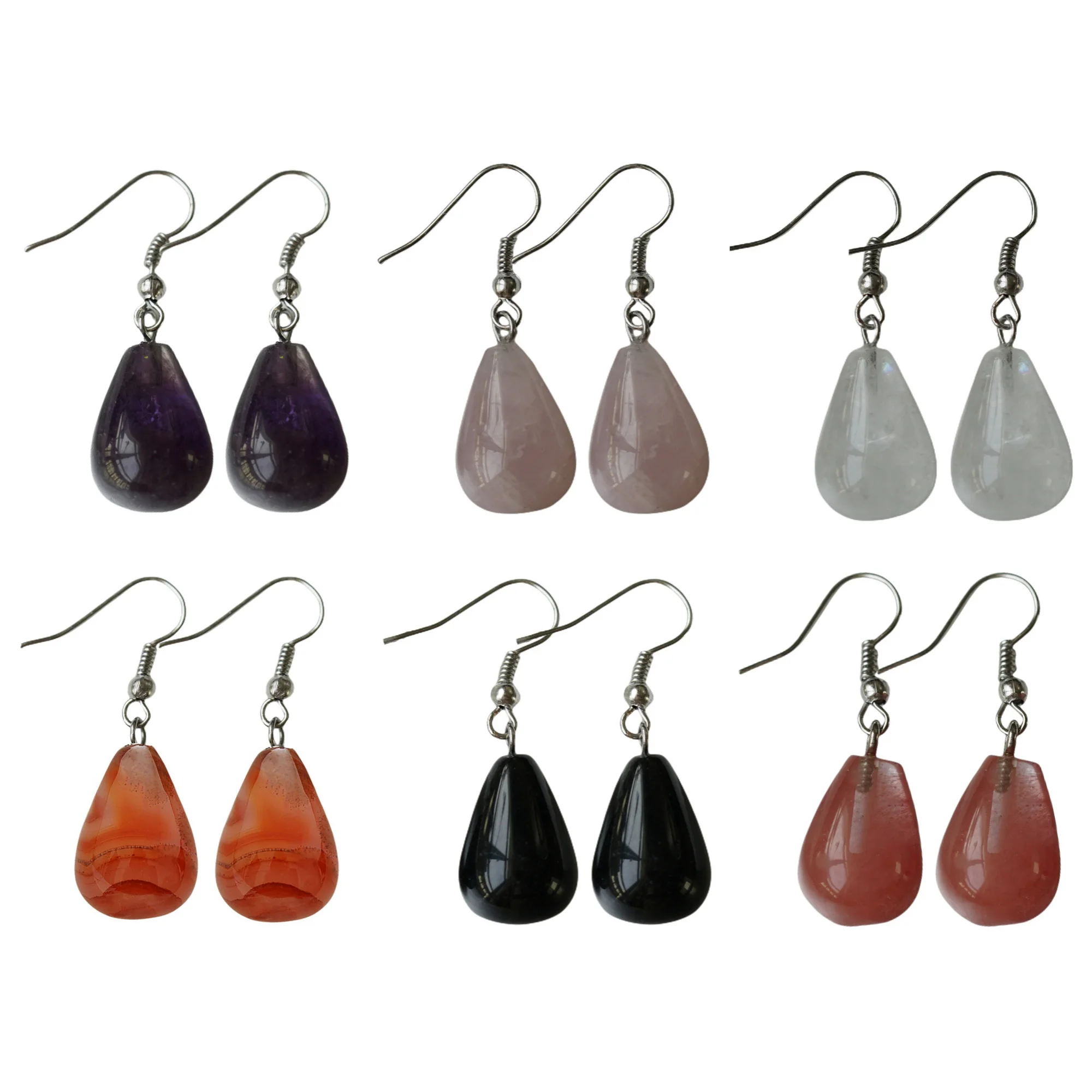 

Gemstone Teardrop Dangle Earrings for Women Girsl Luxury Waterdrop Crysal Beads Drop Ear Jewelry