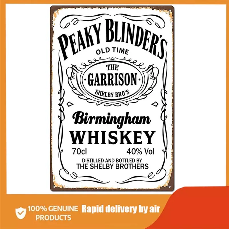 Peaky Blinders Whisky Vintage Retro Metal Tin Sign Wall Plaque Poster Nostalgic Art Decoration Indoor/Outdoor Signs
Peaky Blinders Whisky Vintage Retro Metal Tin Sign Wall Plaque Poster Nostalgic Art Decoration Indoor/Outdoor Signs