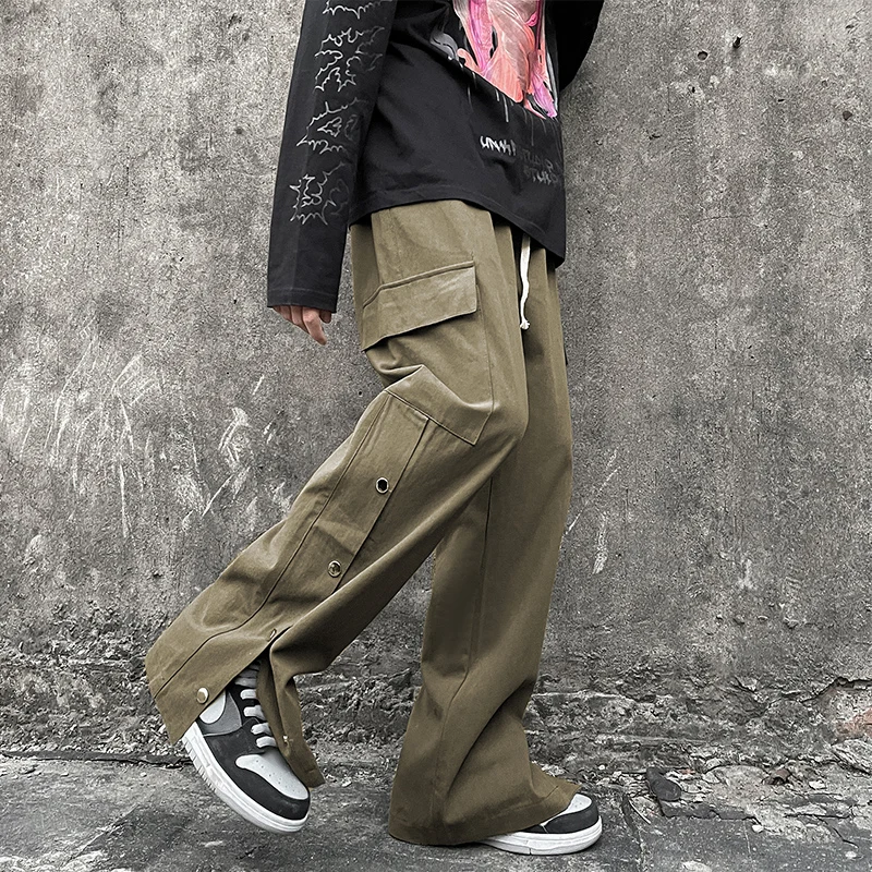 Fashion Buttons Decor Cargo Pants Men 2022 Spring Summer New High Quality Casual Loose Straight Pants Mens Big Pockets Trousers
Fashion Buttons Decor Cargo Pants Men 2022 Spring Summer New High Quality Casual Loose Straight Pants Mens Big Pockets Trousers