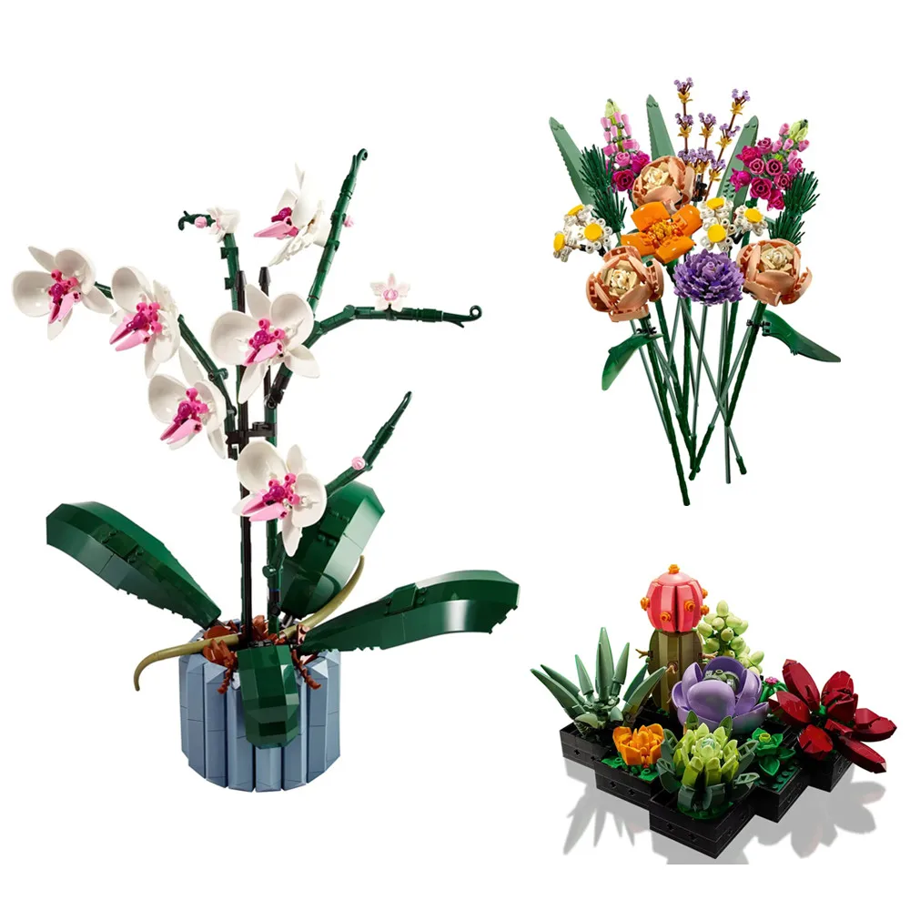 New Orchid Succulents Flower Bouquet 10311 10309 Succulents Romantic Girls Friends Building Blocks Bricks Toys Gift
New Orchid Succulents Flower Bouquet 10311 10309 Succulents Romantic Girls Friends Building Blocks Bricks Toys Gift